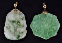 Lot 531 - Two Chinese carved jade pendants, one of...