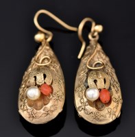 Lot 532 - A pair of Victorian style cultured pearl and...