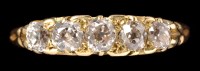 Lot 550 - A Victorian five stone diamond ring, the...