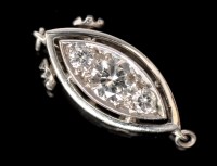 Lot 568 - A diamond set necklace clasp, the three...