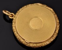 Lot 580 - A 19th Century yellow metal locket, with...