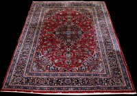 Lot 639 - A Kashan carpet, the central medallions...