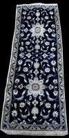 Lot 649 - A Nain runner, with ivory floral scrolls on a...