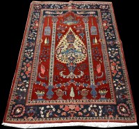 Lot 678 - A fine Kashan rug, the central spade-shaped...