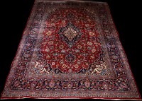 Lot 691 - A Kashan carpet, the central floral medallion...