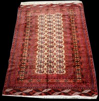 Lot 708 - A Tekke Turkoman rug, decorated with three...