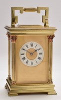 Lot 723 - A French brass carriage clock, c.1900, the...