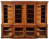 Lot 753 - A George IV mahogany breakfront bookcase, the...