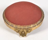 Lot 759 - A 19th Century circular giltwood footstool,...