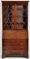 Lot 790 - A George III mahogany bureau bookcase, the...