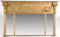 Lot 793 - A Regency giltwood and gesso overmantel mirror,...