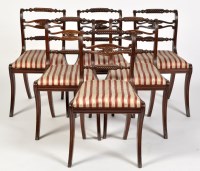 Lot 803 - A set of six Regency mahogany dining chairs,...