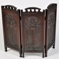 Lot 814 - An Arts & Crafts mahogany three-fold...