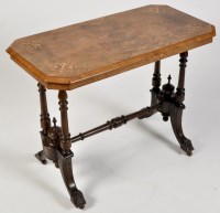 Lot 817 - A Victorian burr walnut and boxwood inlaid...