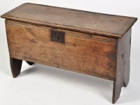 Lot 825 - An 18th Century oak coffer, the reeded top...