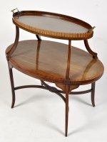 Lot 828 - An Edwardian inlaid and cross banded two-tier...