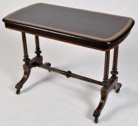 Lot 834 - A Victorian ebonised and amboyna wood...