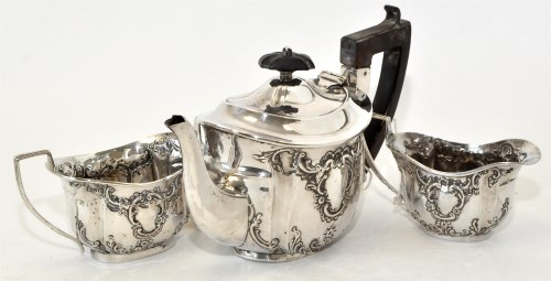 Lot 431 - A Victorian three-piece silver bachelors tea...