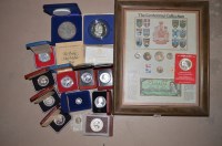 Lot 106 - A collection of boxed silver proof crowns,...
