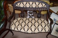 Lot 687 - A Victorian two-seater occasional chair,...
