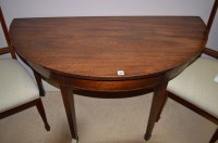 Lot 813 - A pair of 19th Century mahogany D-shaped end...