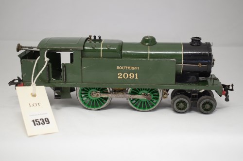 Lot 1539 - Hornby 0-gauge 4-4-2 (missing back wheels)...