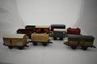 Lot 1587 - Bing 0-gauge rolling stock, to include: a milk...