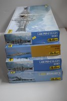 Lot 1674 - Heller 1:400 scale military vessels.