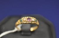 Lot 8 - An antique gem-set ring, c.1893, set with two...