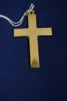 Lot 11 - A yellow metal crucifix pendant, of plain...