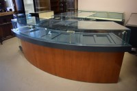 Lot 602 - Modern curved glass display counter fitted...
