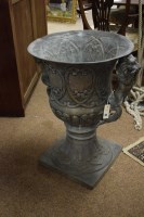 Lot 652 - Large lead alloy or pewter garden urn with...