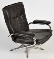 Lot 1003 - A 1960's simulated leather and chromed tubular...
