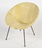 Lot 1006 - A mid 20th Century yellow and white woven...