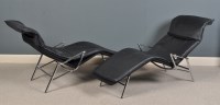 Lot 1043 - Kebe: a pair of Danish black leather and...