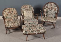 Lot 1045 - Ercol 'Old Colonial': a pair of armchairs; a...