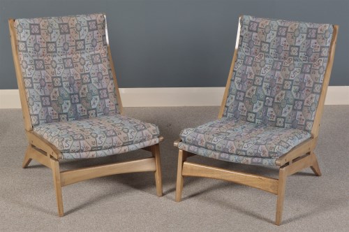 Lot 1052 - A pair of mid 20th Century easy chairs,...