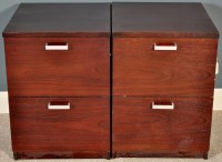 Lot 1070 - A pair of two drawer filing cupboards,...