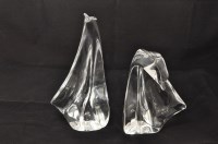 Lot 1081 - Daum, France: two abstract pattern glass...