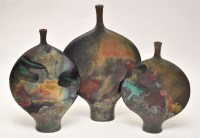 Lot 1099A - David Cohen: three Raku vases, of circular...