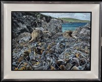 Lot 1183 - Martin Ridley - ''Resting in the Kelp - Otters:...