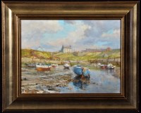 Lot 1203 - Walter Holmes - ''Boats at low tide Seaton...