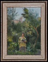 Lot 1206 - Douglas Stannus Gray - a woman standing in the...