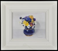 Lot 1224 - Audrey Johnson - ''Pansies'', signed and dated...