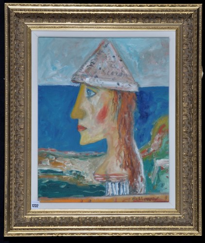 Lot 1232 - John Bellany - ''The Paper Hat'', signed;...