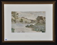 Lot 1234 - Earl Haig - ''The River Tweed'', pen, ink and...