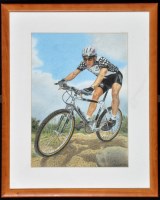 Lot 1239 - Portraits of British cycling champions -...