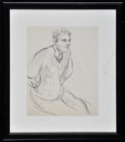 Lot 1242 - Robert Oscar Lenkiewicz - study of a seated...