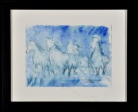 Lot 1268 - Colin Moss - ''Les Chevoux Camargue'', signed...