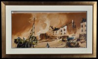 Lot 1282 - Bill Hawkes - fishing boats at low tide with...